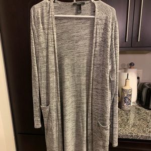 Long heathetrd grey cardigan